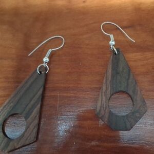Elegant Wooden Drop Earrings